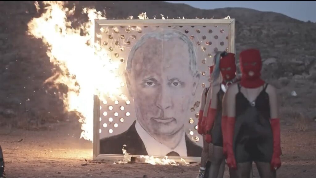 Pussy Riot Burn Giant Portrait Of Vladimir Putin And Warn You Cannot