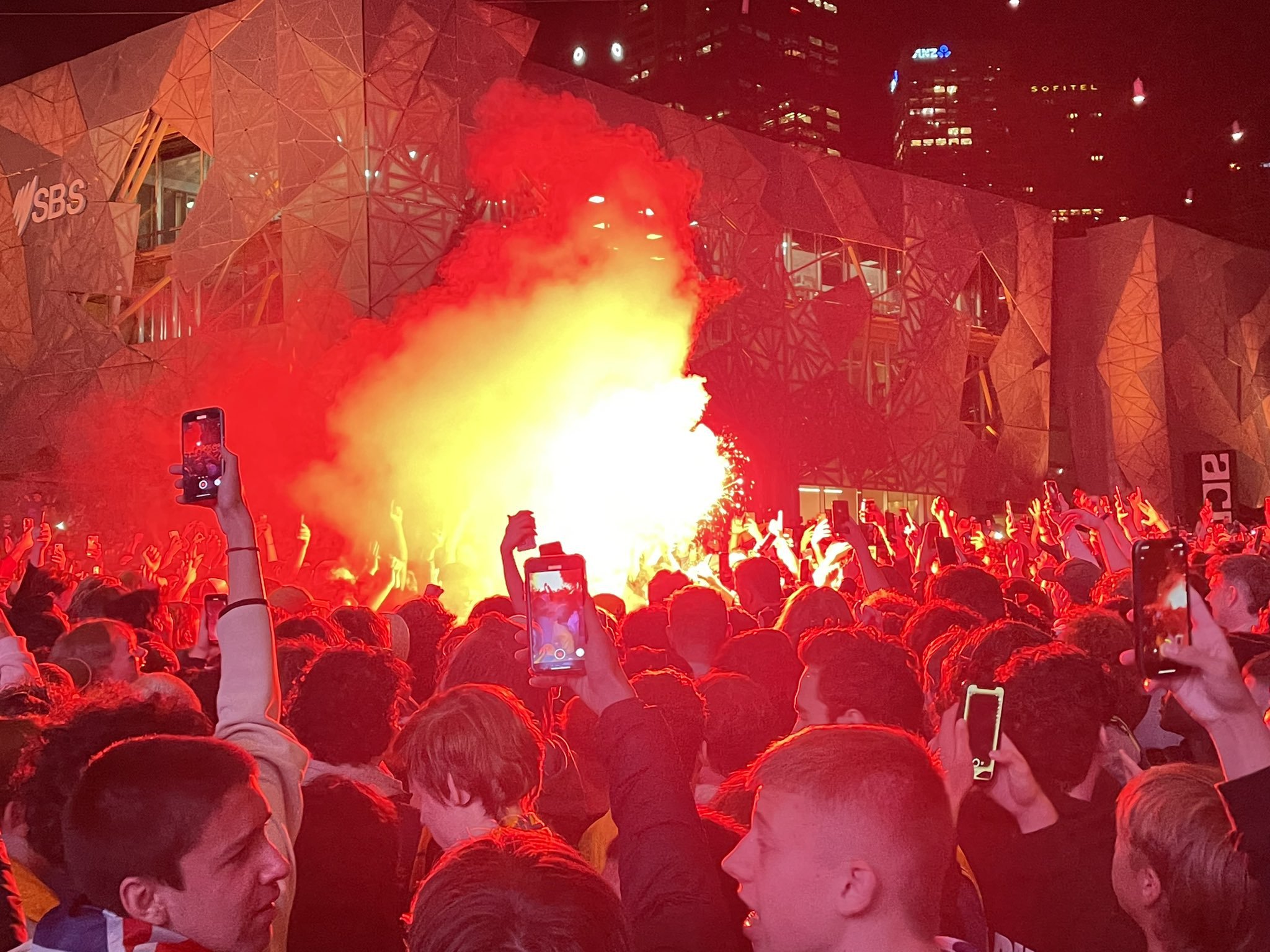 Australians throw pints and flares in party of historical International Cup win