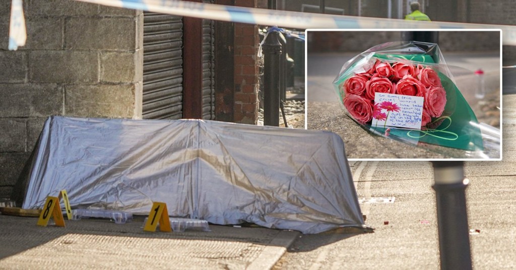 The scene in Boston after a nine-year-old girl died from a suspected stab wound (Picture: SWNS/PA)