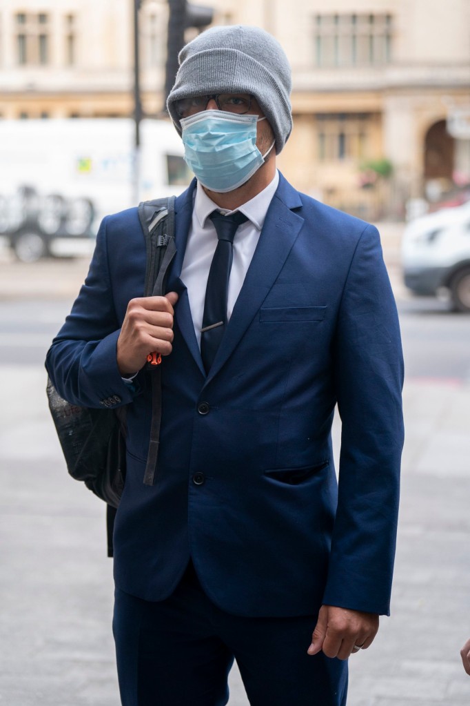 Serving Metropolitan police officer Jonathon Cobban arriving at Westminster Magistrates' Court, London, where he is charged with sharing