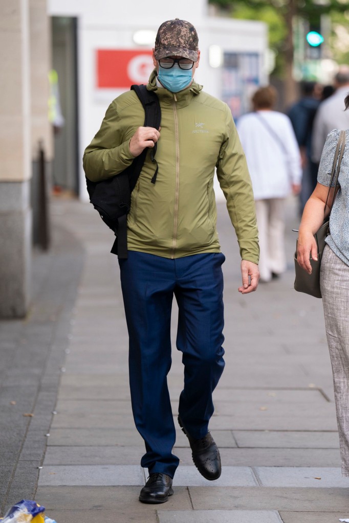 Former Metropolitan Police officer Joel Borders arriving at Westminster Magistrates' Court, London, where he is charged with sharing