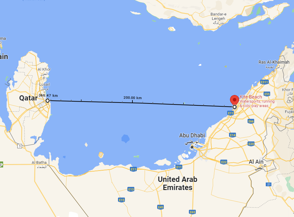 The finned beast could have been on its way to the World Cup that is 200km away in Qatar (Picture: Google)