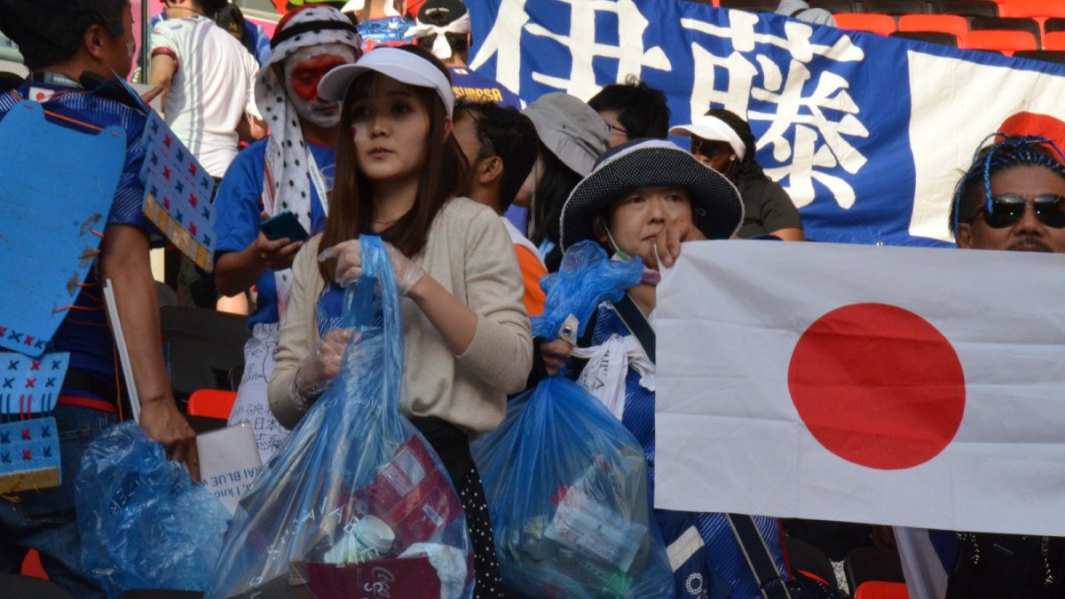 The Japanese cleared the stands after the defeat