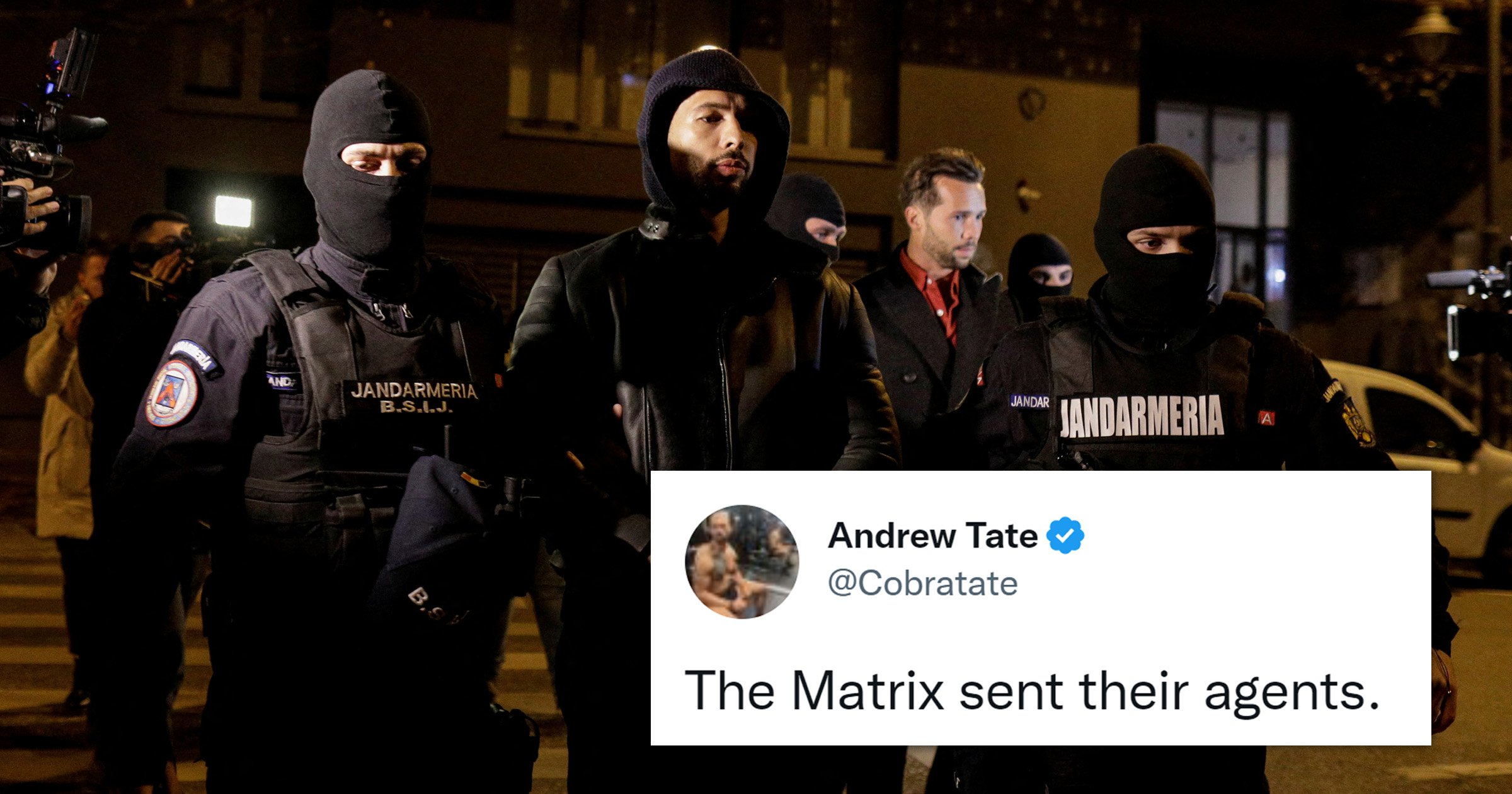 Andrew Tate comes up with some sort of conspiracy theory that he’s in the Matrix