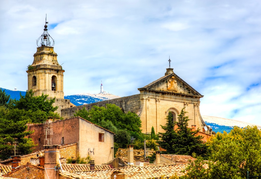 St Peter's Church, Bedoin, at the foot of Mont Ventoux, Provence, France