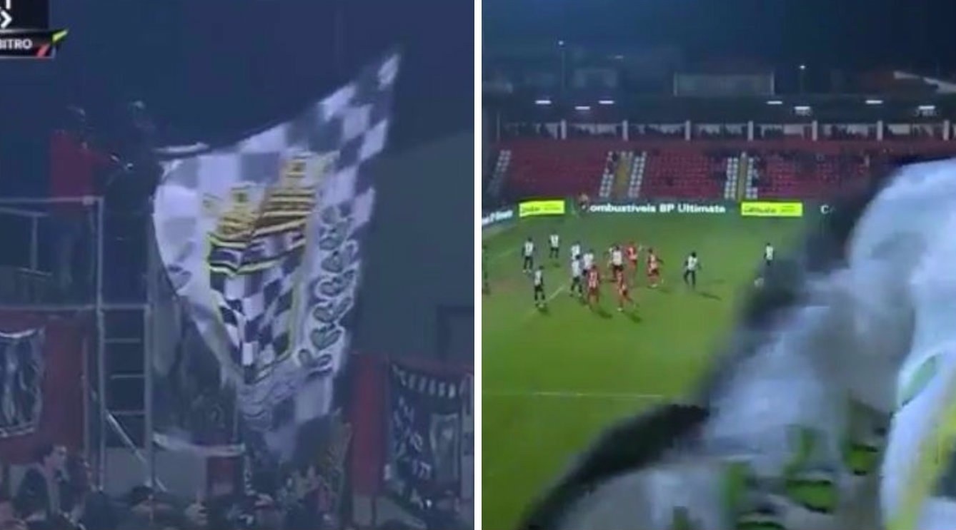 Fan with massive flag reasons mayhem in Portugal via hilariously obstructing VAR