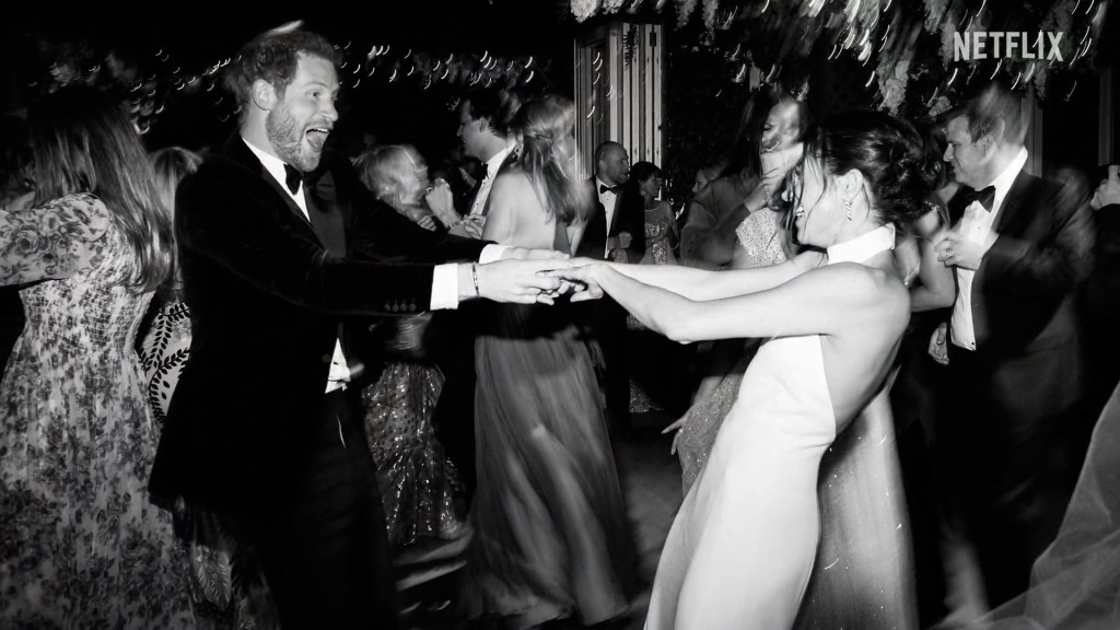 Harry and Meghan dancing at their wedding.