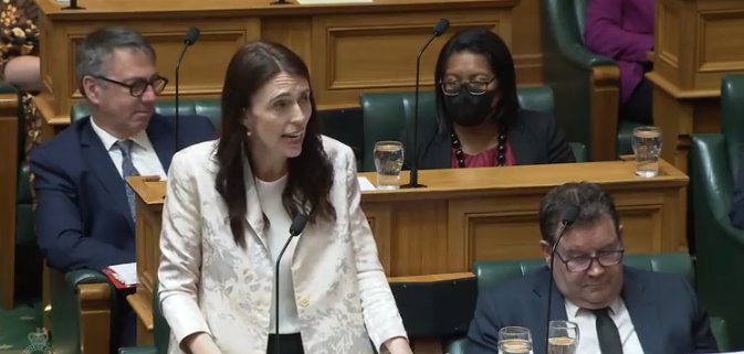 Jacinda Arden speaks in the house.