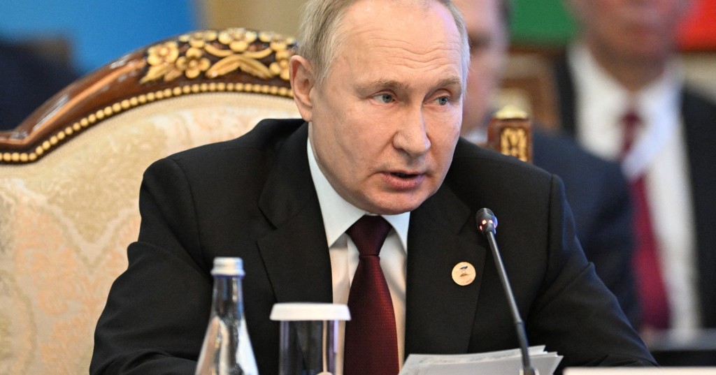 The Kremlin leader made the chilling comments this afternoon (Picture: Reuters)