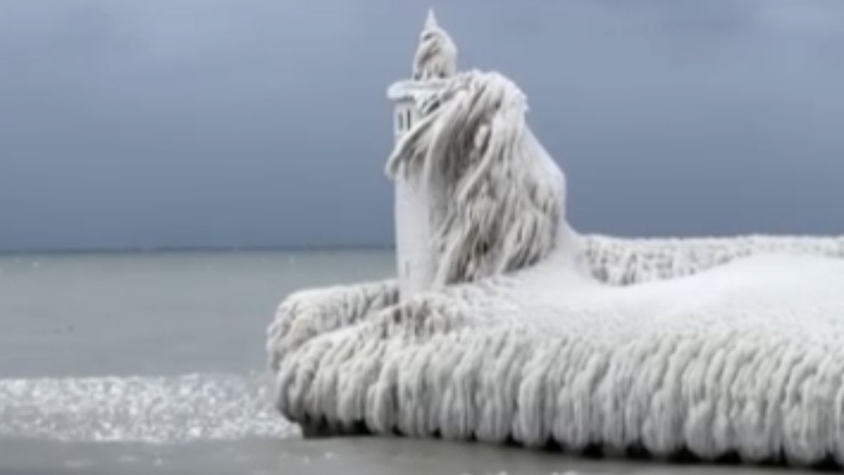 Wharf in Canada iced up