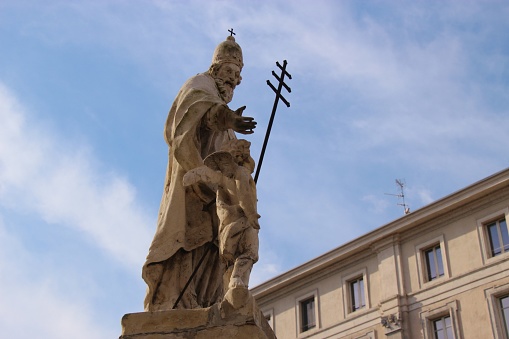 Statue of Saint Pope Celestine V in Mantua, Italy