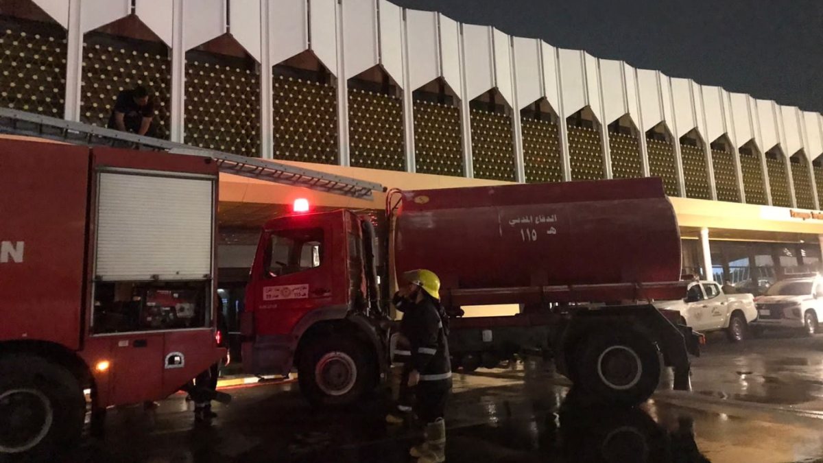 2D fireplace at Baghdad International Airport