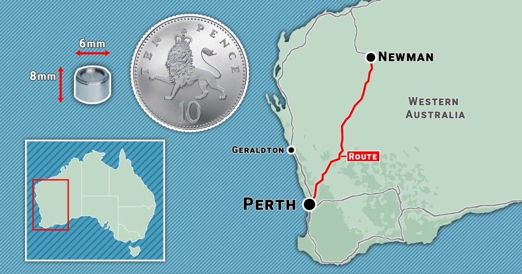 Radioactive capsule missing after falling from truck in Australia metro graphics Credit metro.co.uk