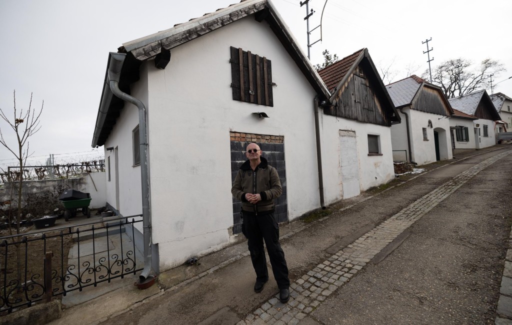 29/01/23 Pictured: Tom Landon Shows MailOnline around his property Caption: An Austrian man was arrested last week after barricading himself with his partner and their six youngchildren in a wine cellar has been named as Tom Landon, a conspiracy theorist and the author of several self-published books Landon, 54, was arrested, Thursday afternoon in the cellar in Obritz, a village, north of Vienna, near the Czech border.