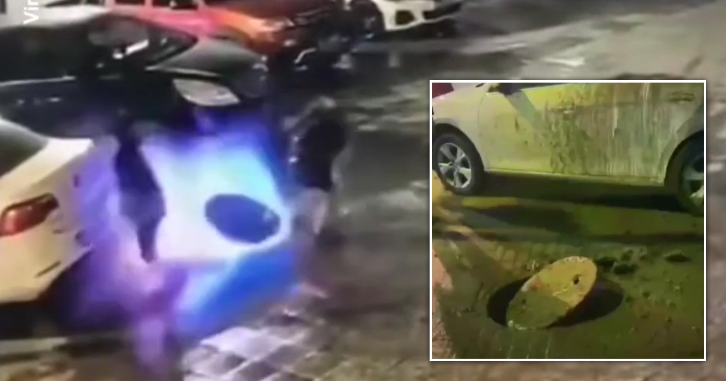 Parked automotive will get showered in human waste after manhole firework prank goes fallacious