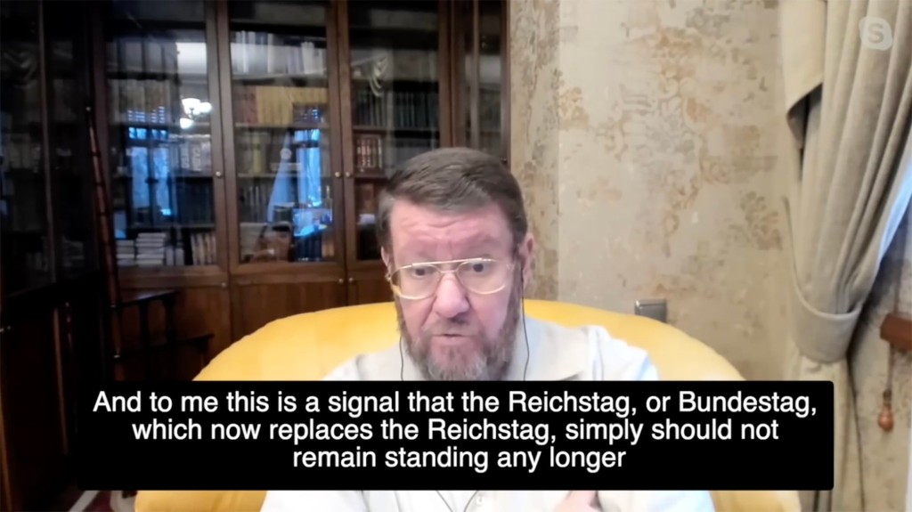 Putin propagandist Yevgeny Satanovsky speaks about nuking the German Bundestag