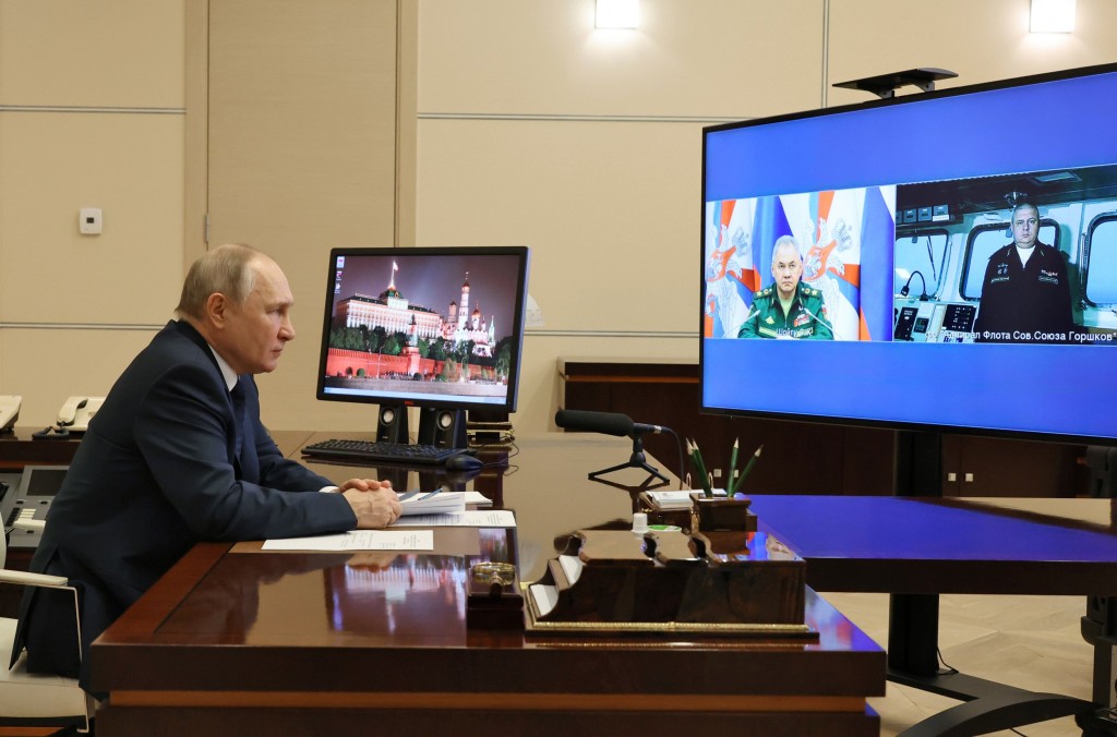 epa10388792 Russian President Vladimir Putin (L) takes phase, via video hyperlink, in a ceremony to launch the frigate Admiral Gorshkov armed with hypersonic missiles Zircon, to fight venture, with Russian Security Minister Sergei Shoigu and commander of the frigate Igor Krokhmal (on a television monitor), in Moscow, Russia, 04 January 2023.</body></html>” /></div>
<p>This was once big, big paintings that finished with the nice result we expected. </p>
<p>‘Get Started finishing the tasks.’</p>
<p>‘Yes sir’, spoke back the captain sooner than Putin delivered: ‘Fair seas.’</p>
<p><strong><strong><strong>Get in contact with our information team through emailing us at webnews@metro.co.uk.</strong></strong></strong></p>
<p><strong>For extra tales like this, </strong><strong>test our information page</strong>.</p>
<p>.</p>
                                                     <script>
    function pinIt()
    {
      var e = document.createElement('script');
      e.setAttribute('type','text/javascript');
      e.setAttribute('charset','UTF-8');
      e.setAttribute('src','https://assets.pinterest.com/js/pinmarklet.js?r='+Math.random()*99999999);
      document.body.appendChild(e);
    }
    </script>
                     <div class=