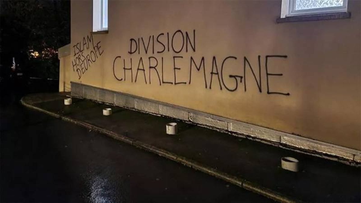 Racist statements written on a mosque wall in France