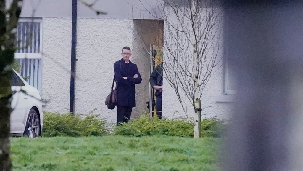 Enoch Burke outside Wilson's Hospital School in Co Westmeath.