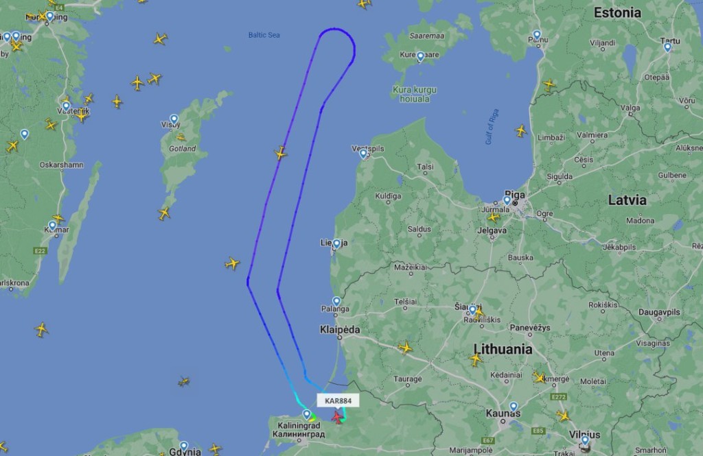 Russian Flights to St Petersburg turned around Credit flightradar24.com