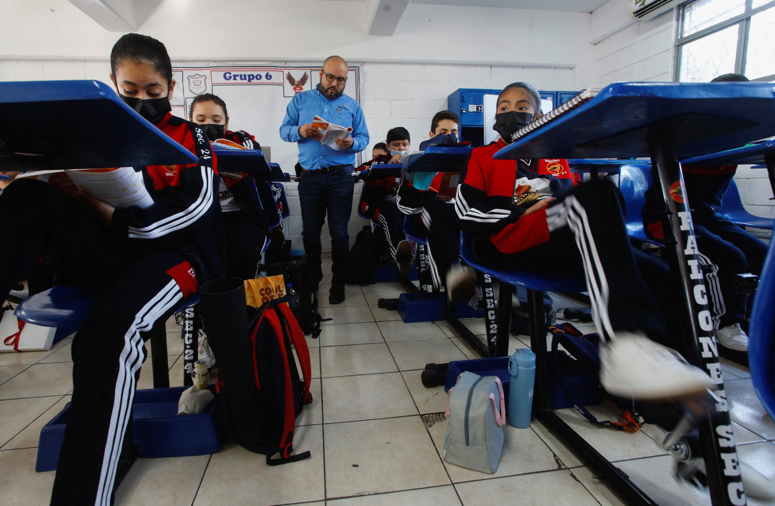 Cycling desks allow students to exercise while they learn