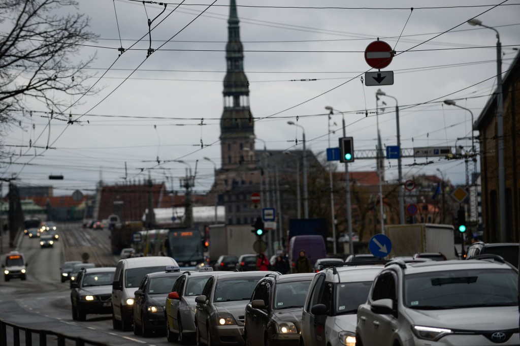 RIGA, LATVIA - 2020/03/04: A view of a Long traffic jam at ring road outside of the city center. Riga is the capital and largest city of Latvia, one of the Baltic States countries. Located on the Gulf of Riga and on the mouth of Daugava River, Riga's historical centre is a UNESCO World Heritage Site due to the Art Nouveau and Jugendstil architecture. (Photo by Omar Marques/SOPA Images/LightRocket via Getty Images)