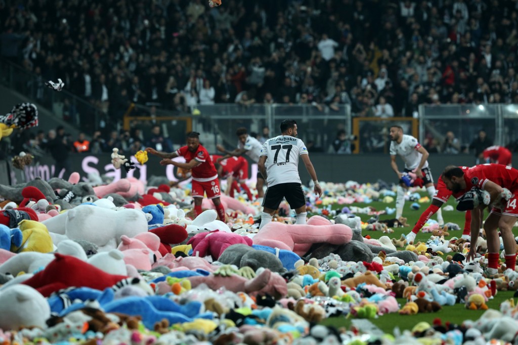 ISTANBUL, TURKIYE- FEBRUARY 26: Lovers of Besiktas throw Teddy bears onto the sector in strengthen for the earthquake sufferer kids and to commemorate the dead children on February 26, 2023 in Istanbul, T??rkiye.</body></html>” /></div>
<p>(Picture via Huseyin Yavuz / dia photographs by the use of Getty Pictures)”/>A sea of teddies and cushy toys at the pitch in Istanbul (Picture: Getty) </p>
<p>Significant Turkey used to be hit by some other 5.5 best earthquake on Saturday as it desperately attempts to rebuild prior to now destroyed homes.</p>
<p>Closing Monday a 6.4 quake hit parts of Turkey and Syria already devastated through large tremors. </p>
<div>
<p>To view this video please permit JavaScript, and think about upgrading to an online browser that supports HTML5 video</p>
</p></div>
<p>The loss of life toll has eclipsed Turkey’s previous worst ever earthquake in 1939, which claimed the lives of 33,000 folks.</p>
<p>Other People within the UNITED KINGDOM have raised £100million in opposition to an attraction by the Disasters Emergency Committee, hailed as one among the ‘biggest and fastest’ responses to a crisis.</p>
<p>Funds that at first supported the search and rescue operation are actually being used to pay for meals, water, transient shelters and warm apparel. </p>
<p><strong><strong><strong>Get involved with our information crew by means of emailing us at webnews@metro.co.uk.</strong></strong></strong></p>
<p><strong>For more stories like this, </strong><strong>take a look at our information page</strong>.</p>
<p>.</p>
                                                     <script>
    function pinIt()
    {
      var e = document.createElement('script');
      e.setAttribute('type','text/javascript');
      e.setAttribute('charset','UTF-8');
      e.setAttribute('src','https://assets.pinterest.com/js/pinmarklet.js?r='+Math.random()*99999999);
      document.body.appendChild(e);
    }
    </script>
                     <div class=