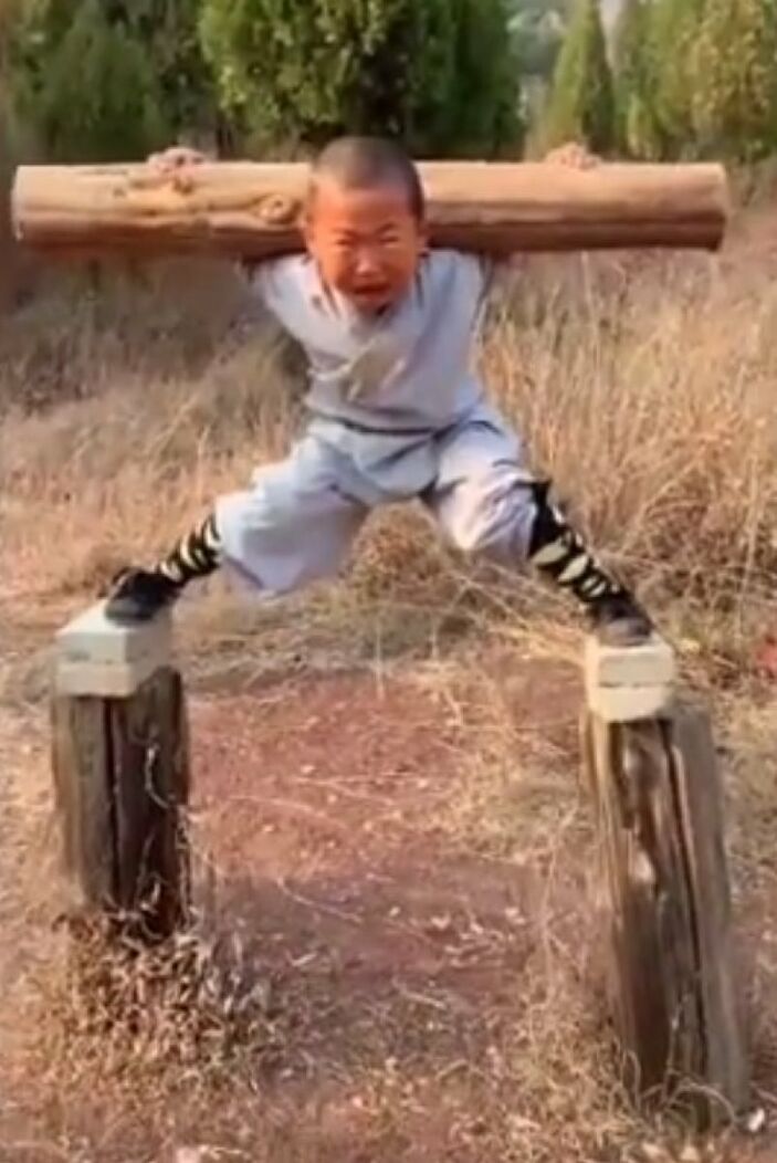 Little boy learning Kung-Fu