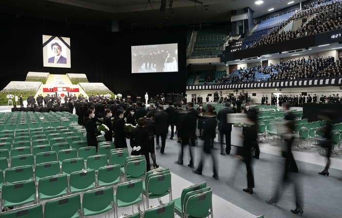 Mevlüt Çavuşoğlu at Shinzo Abe's funeral