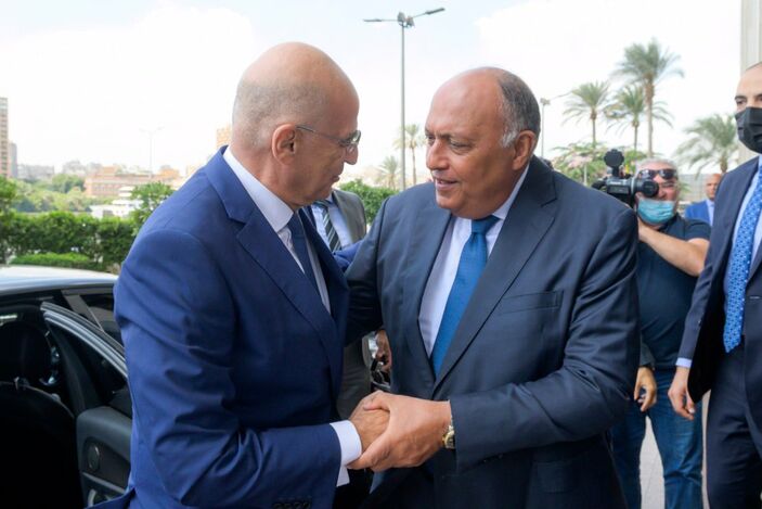 Nikos Dendias met with Samih Shukri in Egypt