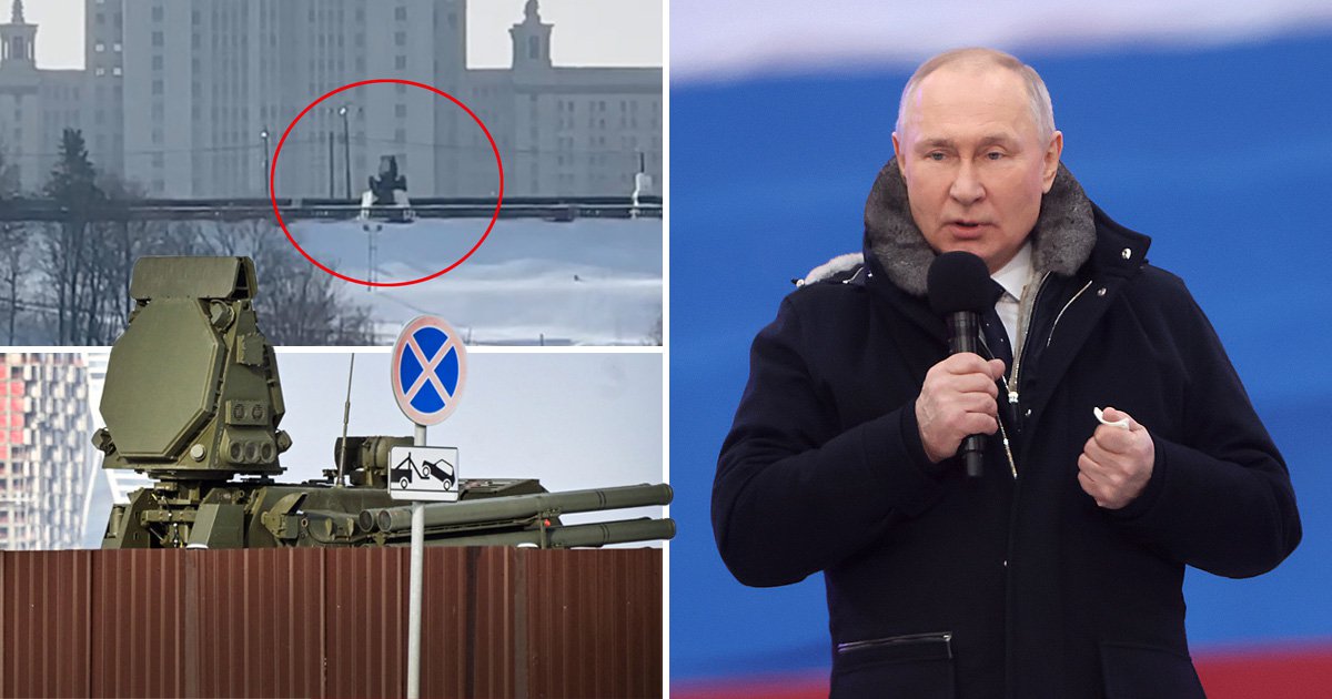 Putin ‘pays’ crowd to attend his Moscow rally surrounded by anti-air missiles