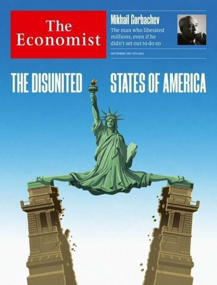 The 'US splits' cover from The Economist