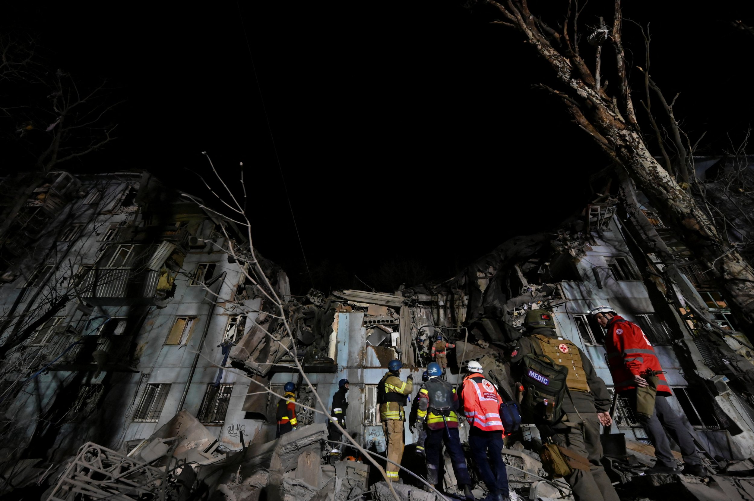 Russian missile strike on block of flats kills at least three people