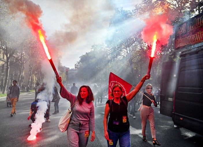 Fransa'da yüksek enflasyon protestosu