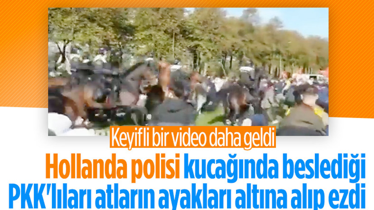 Hollanda polisi PKK yandaşlarını atla ezdi